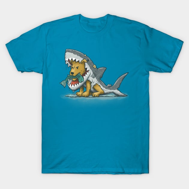 Sharksuit Dog T-Shirt by nickv47